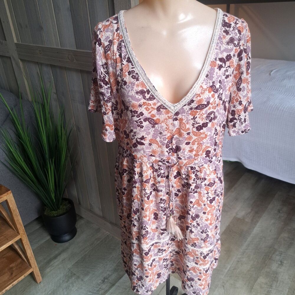 Idyllwind Miranda Lambert Dress Lavender Blossom Large Cowgirl Floral Boho